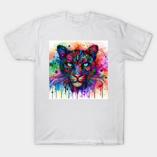 Colorful illustration of a cougar in false colors T-Shirt